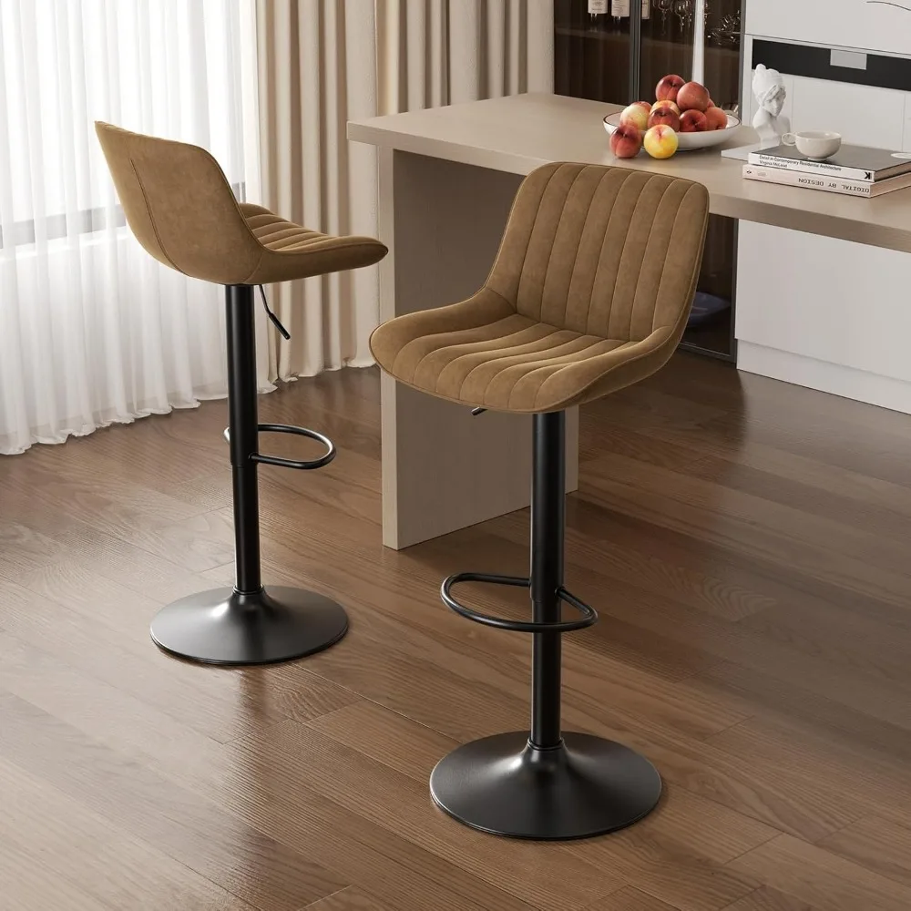 Conjunto de 2 bancos de bar, barras de ilha ajustáveis giratórias de cozinha de 30 polegadas