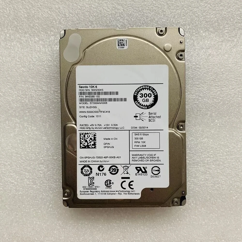 FOR PGHJG 2.5" 300GB 10K 64MB 6Gbps SAS Server Hard Drive ST300MM0006
