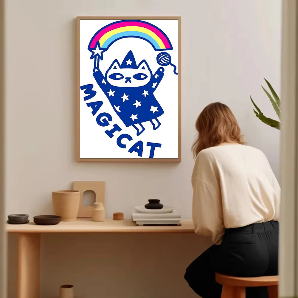 لطيف القط قماش جدار ديكور فني للمنزل اللوحة الحيوان صورة هريرة هدية غرفة ديكور الجمالية الجدار الشنق الفن الحديث