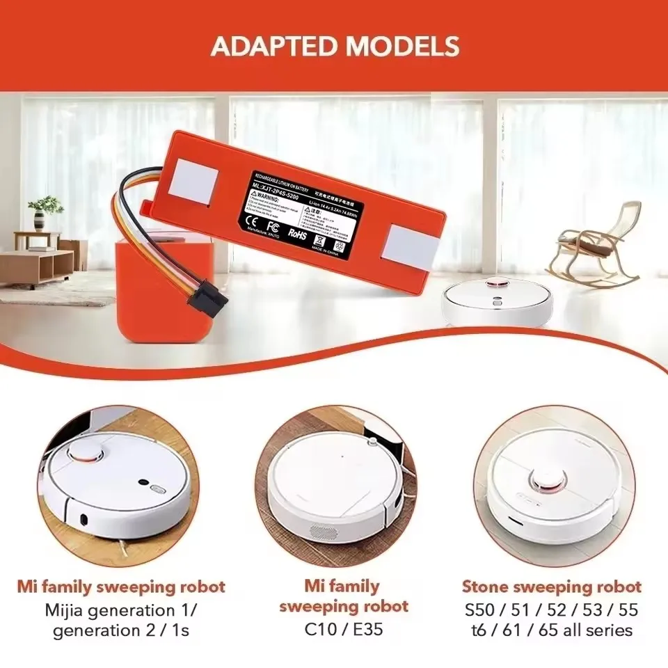 14.4V 12800mAh Batteria di Ricambio Per Roborock S6 S7 MaxV Q5 Q7 MAX Robot Aspirapolvere Accessori Parti Originali