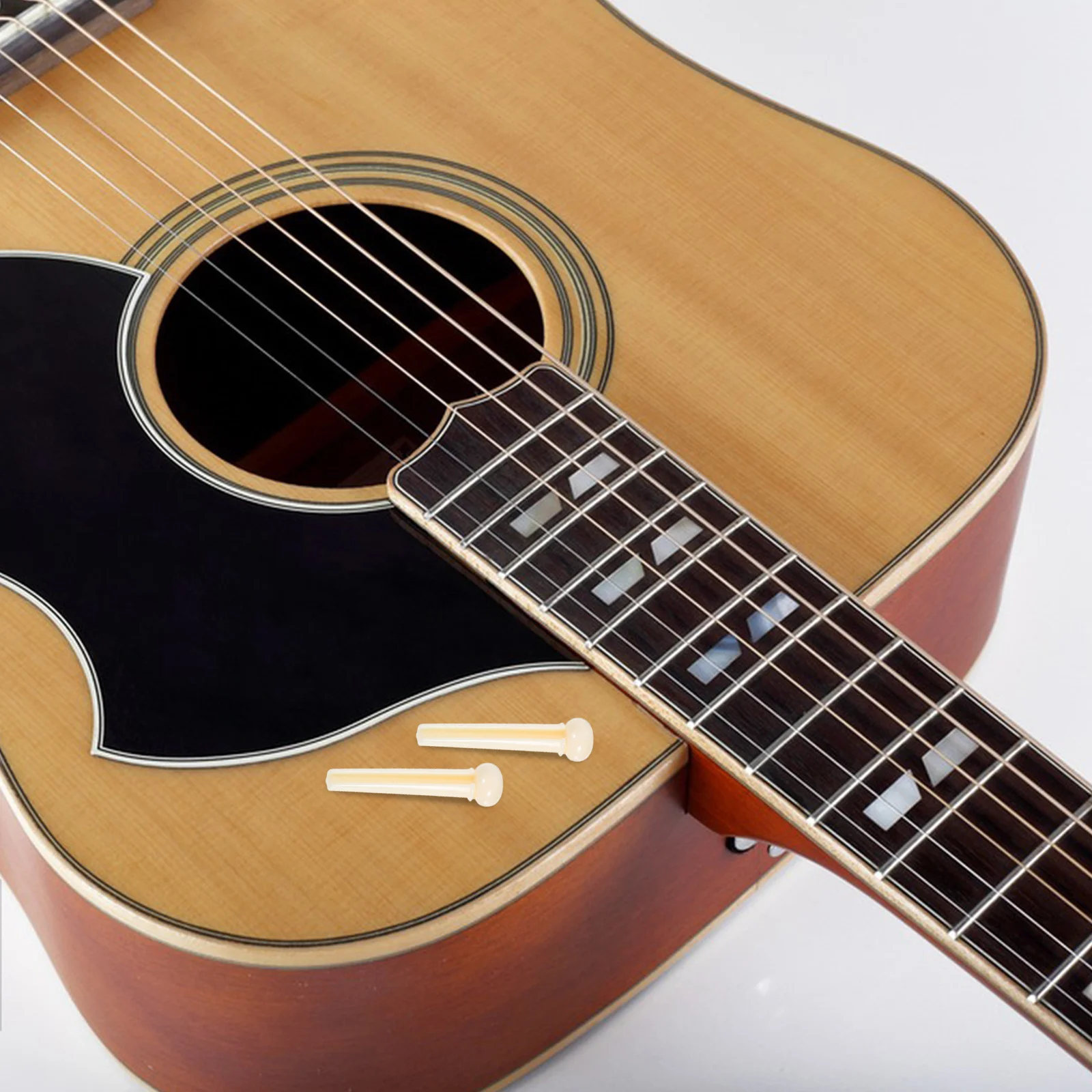 

6pcs Acoustic Guitar Bridge Pins Solid Brass Tone Pin For 6-String Replacement Parts Sturdy Fit Fenda Instrument