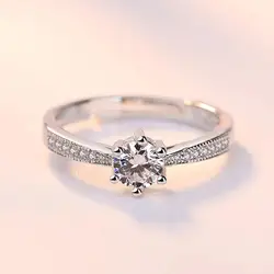 1 Carat D-color original 18K White Gold Moissanite diamond stone 100% 925 Sterling Silver for Women's Wedding Ring High Quality