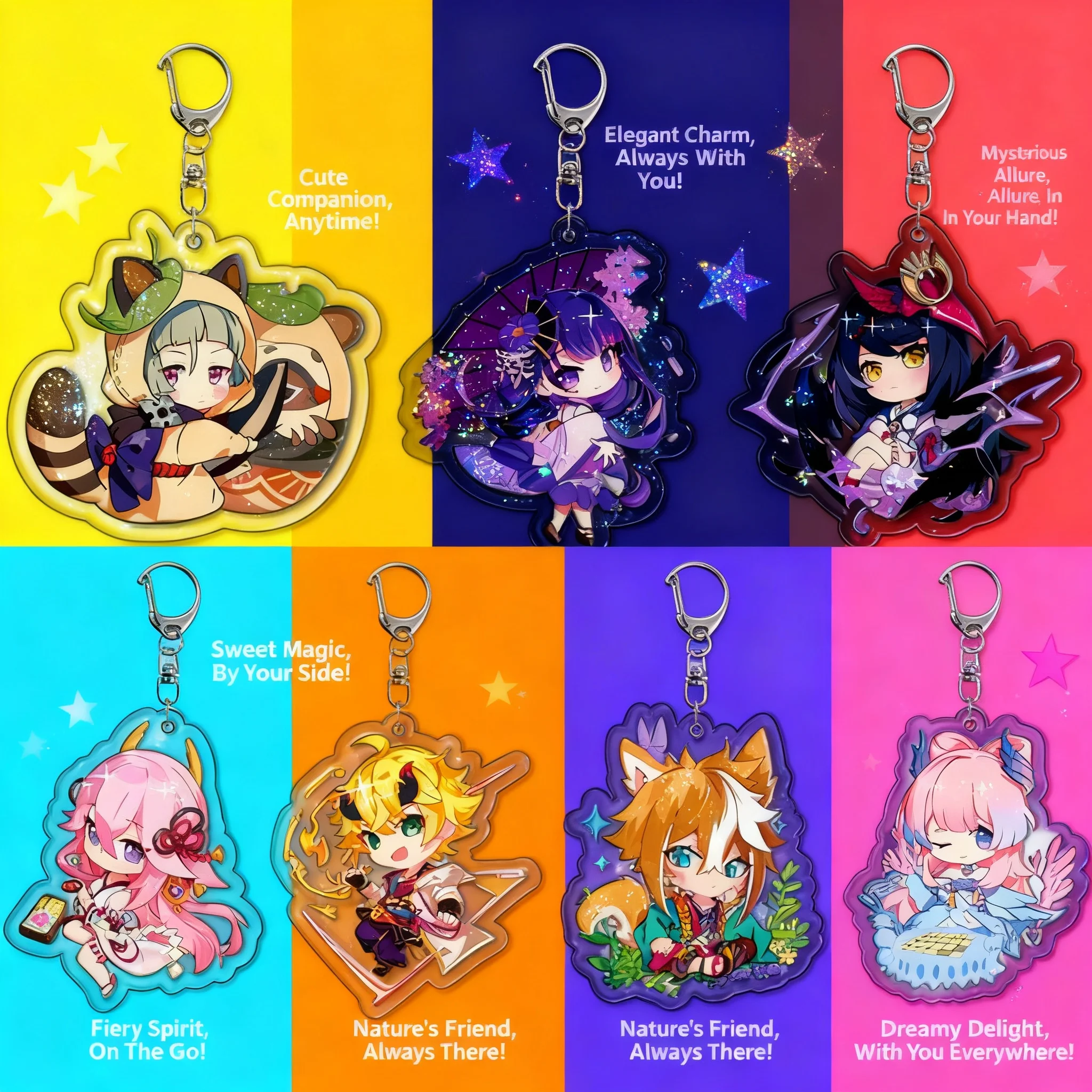 

Брелок Genshin Impact: акриловый брелок с персонажами Трэвелером, Лумином, Клее, Мона. Игровые аксессуары, подвеска-шарм, аниме-мерч, косплей.