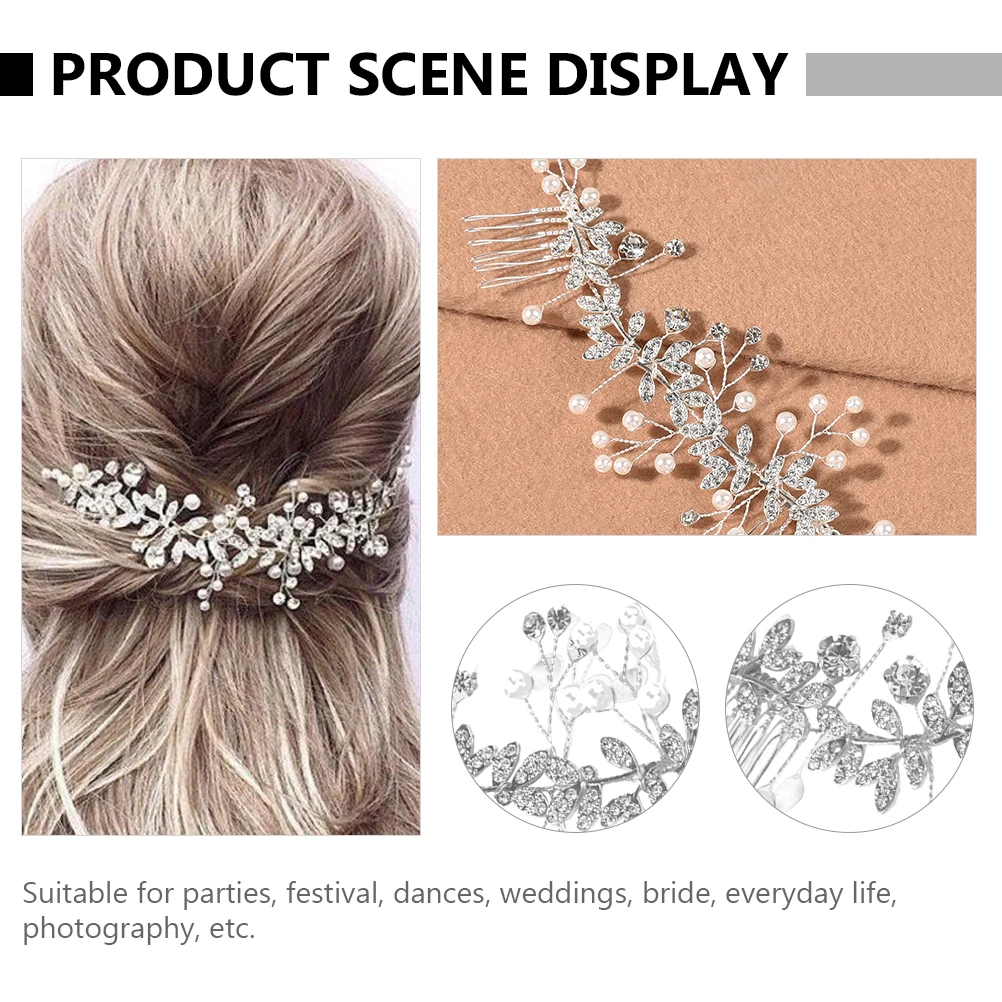 

Flower Headdress Comb Crystal Hair Accessory for Wedding Bridal Party Decoration Floral naments Women Accessories