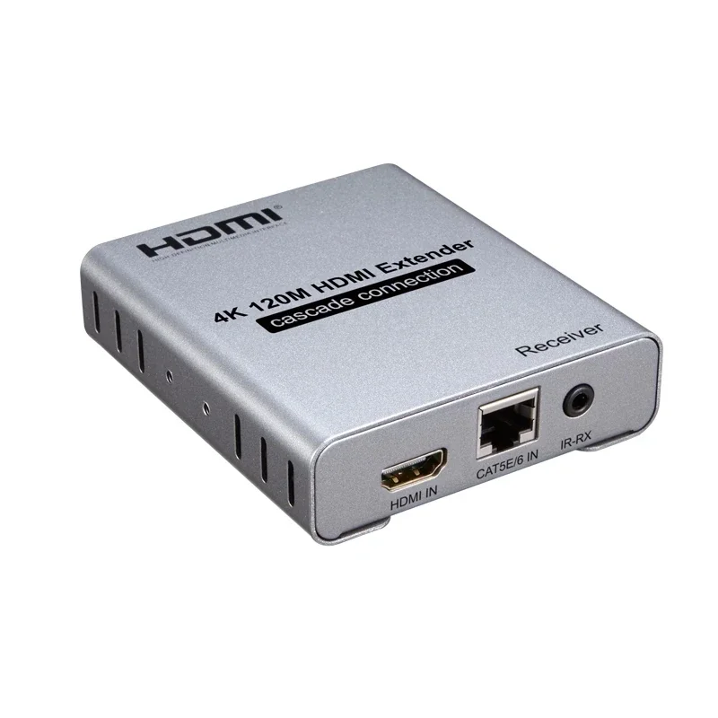 Przedłużacz HDMI 4K 120M połączenie kaskadowe przez kabel Cat5e/6 RJ45 rozdzielacz HDMI przedłużacz Ethernet transmisja wideo audio z pętlą