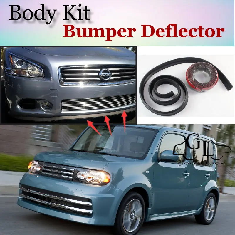 Bumper Lip Deflector For Nissan Cube Z10 Z11 Z12 Front Spoiler Skirt For TopGear Friends to Car View Tuning / Body Kit / Strip