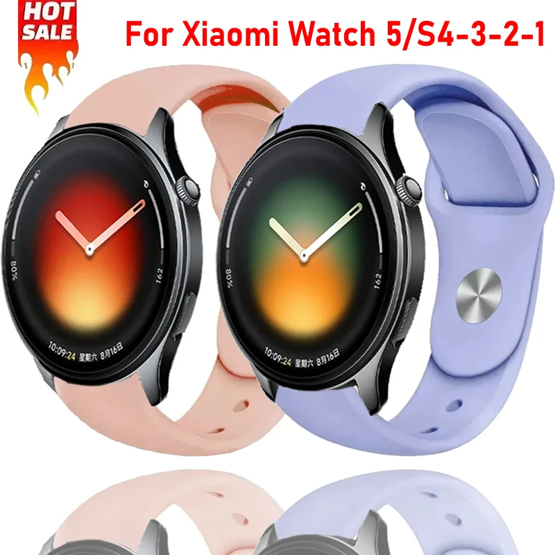 18mm 20mm 22mm Silicone Strap For Xiaomi Watch 5/S4-3-2-1 Sports Durable Wristband For Oneplus Watch Lite-3-2/Realme Watch 5/S/3