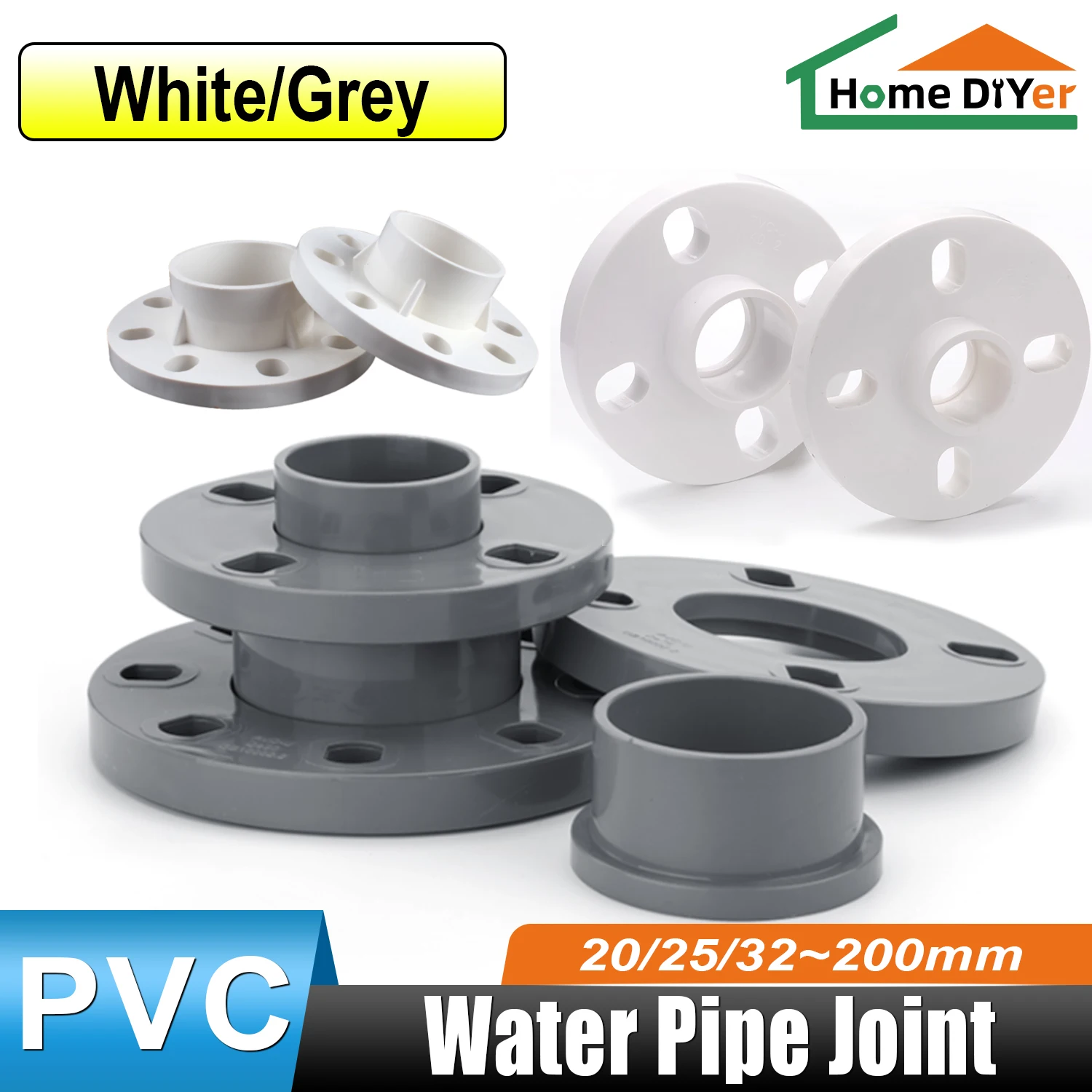 20 25 32 40 50 63 ~ 200 Mm Flange Pipe Connector Pvc Flange Pipe Joint Adapter Hardware Accessories Pipe Fittings Cutter Flange
