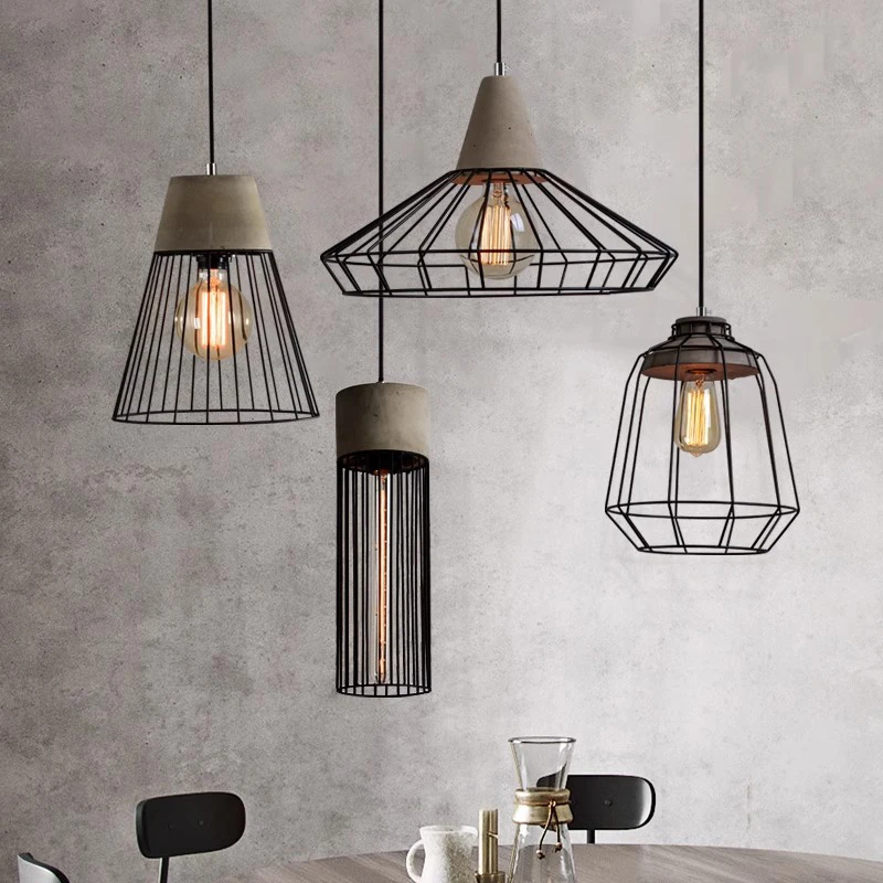 

Minimalism Led Pendant Lights Dining Room Retro Round Small Lamp Wabi Sabi E27 Cement Study Ceiling Chandelier Lights Fixtures