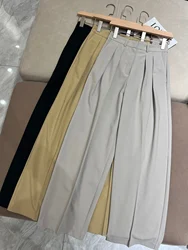 Minimalist high waist tailored office casual trousers