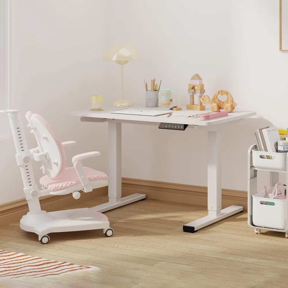 مكتب صغير قابل للتعديل للأطفال، مكتب قائم من قطعة واحدة 31.5 × 19.7 بوصة، محطة عمل كمبيوتر للمكتب المنزلي، #1