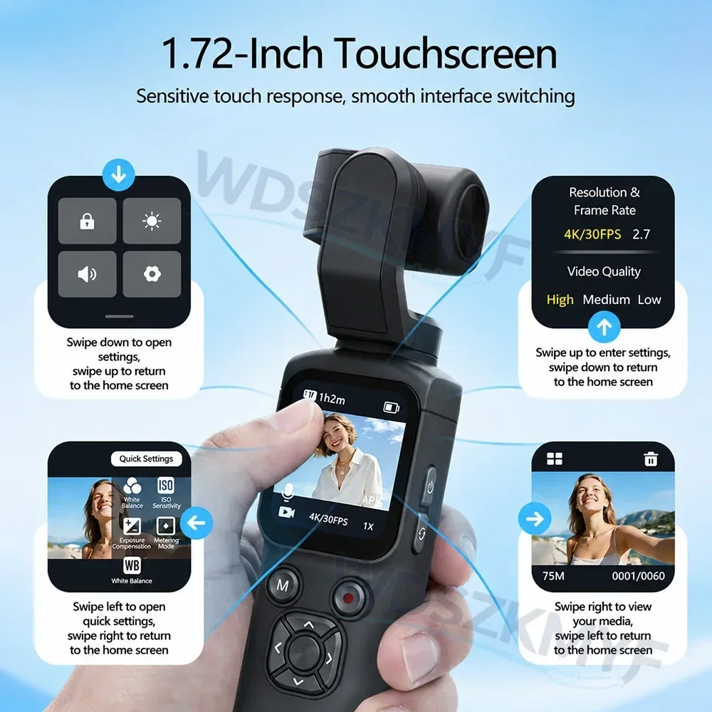 330° Face Track 4K Portable Action Camera Desktop Stand WIFI For YouTube Vlog Entry Video Recording Record Action Cameras Cam - view 5