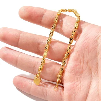 Noble AU999 gold bracelet double-sided lucky leaf 24K pure gold heart-shaped rabbit head bracelet bracelet jewelry for women