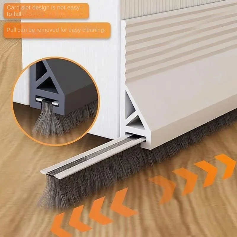 1 Meter langer Türdichtungsstreifen aus Silikonmaterial mit Bürstendesign, selbstklebender Staubstopper, Türspaltfüller