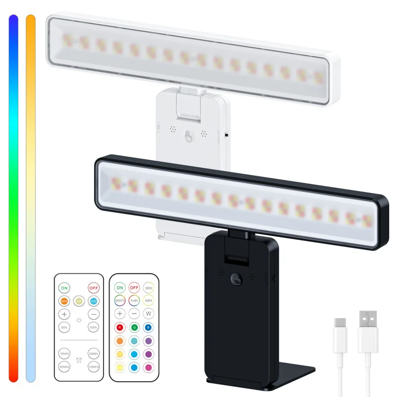 ShinyYing 3-Pack Wall Sconce, USB Rechargeable 3-Color Dimmable Lamp with Remote, Adjustable Angle Bedroom