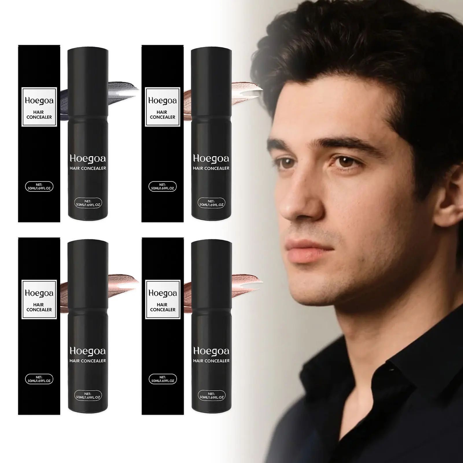 

50ml Hair Concealer,Waterproof Gray Hair Root Touch-Up Stick,Disposable Hair Color Cream,Instants Hair Filler For Sparse Areas