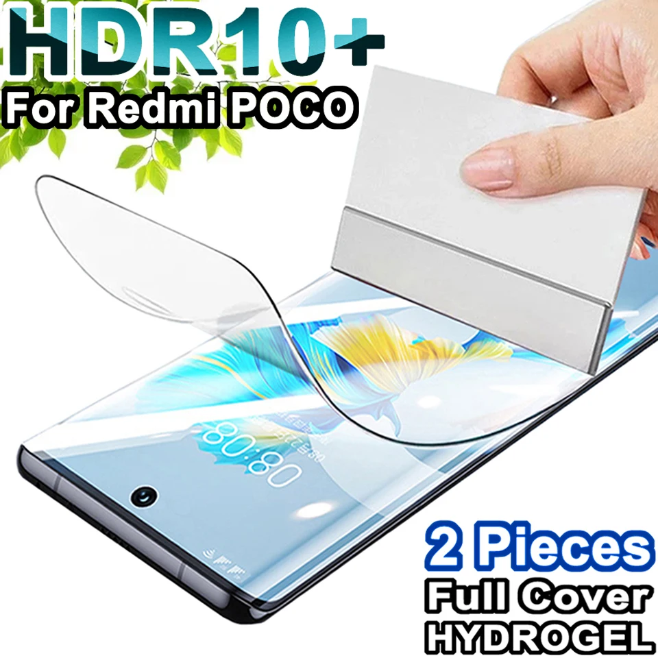 2Pcs Screen Protector For Redmi Note 11 10 9 8 7 9t 12 Pro Plus 9a 9s 10s 11s Full Cover Film Poco F4 X4 Gt M5 M4 F3 X3 Pro M5s