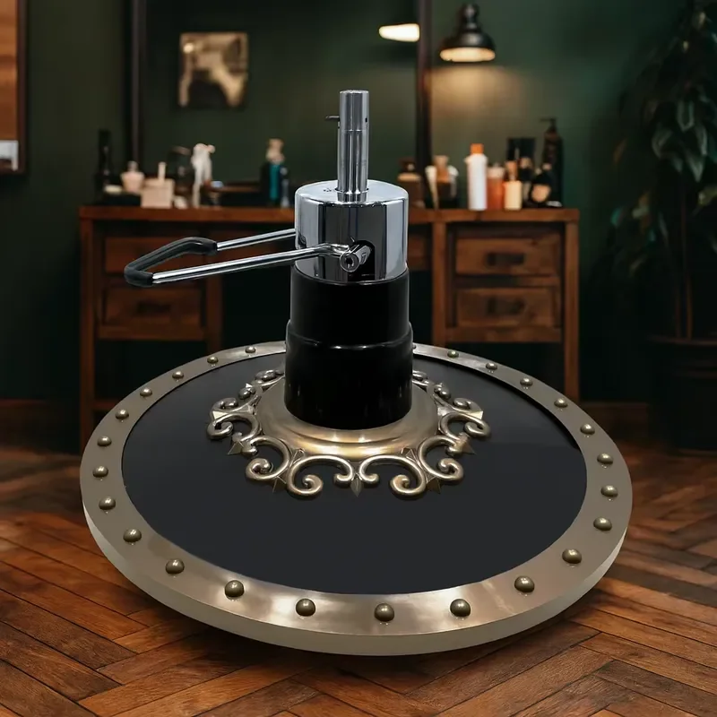 Round Metal Hydraulic Base for Barber Chair Heavy Duty Salon Styling Seat Replacement Part Professional Barbershop Furniture