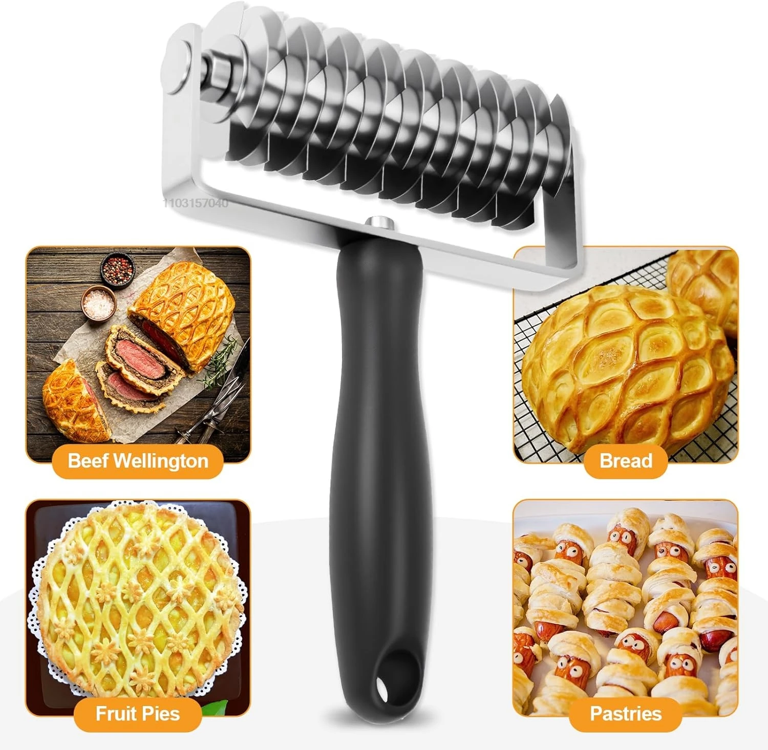 المعجنات شعرية الأسطوانة القاطع البيتزا العجين دوكر مع مقبض PP المهنية البيتزا الأسطوانة دبوس عجلة ثقب الناخس أداة المطبخ