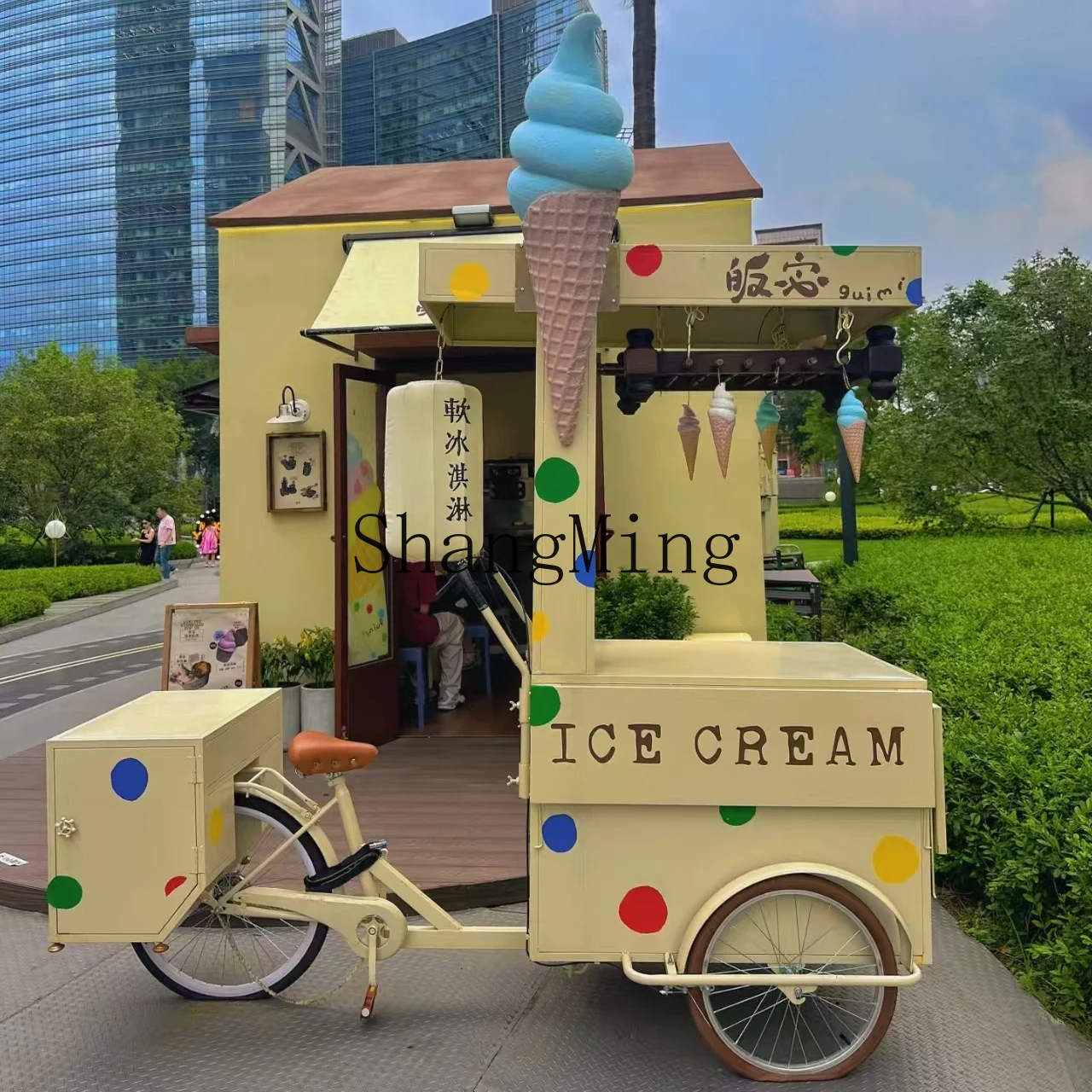 

ZYY exquisite fashion three-wheel tasting car night market stall pushes movable outdoor cruise car promotion car