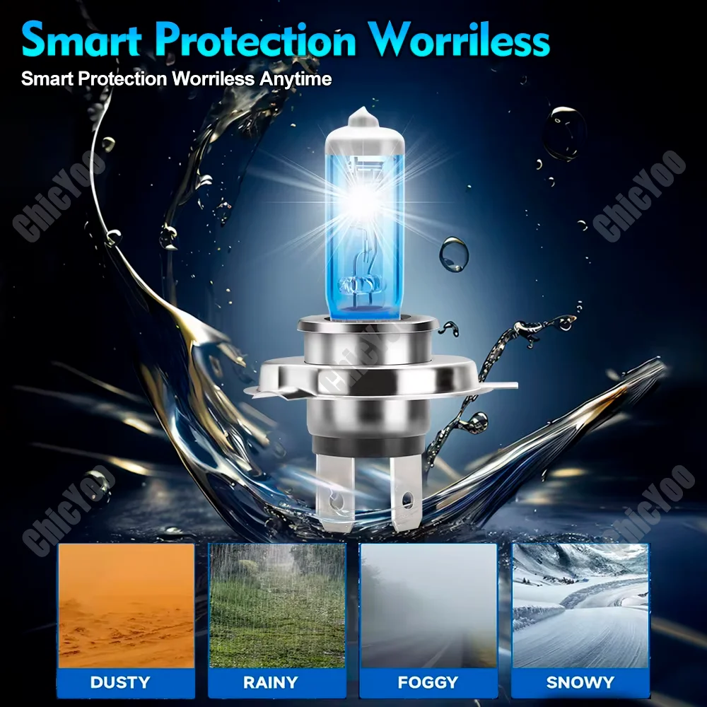 2PCS 6000K Super White H4 High Low Beam Halogen Headlight Bulbs 12V For VW Polo 6R 2009 2010 2011 2012 2013 2014 2015 2016 2017 view 5