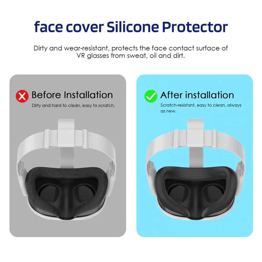 Soft Breathable Face Pad Premium Vr Headset Eye Cover Face Cushion Pad Set for Meta Quest 3 Soft Breathable Sweat Guard