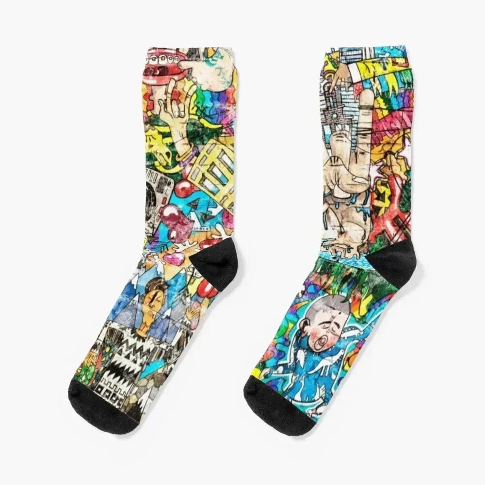 

Music Graffiti Art Socks essential winter gifts japanese fashion Ladies Socks Men's