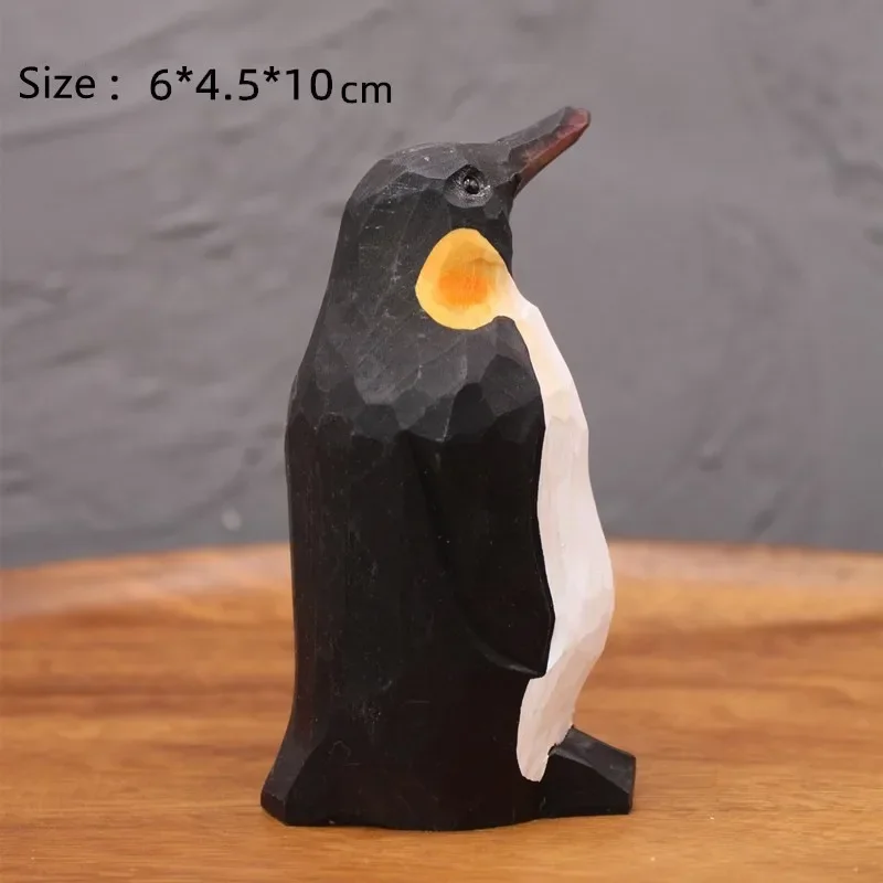 Penguin Simulation Animal Carving Wood Ornaments Emperor Penguin Ornaments