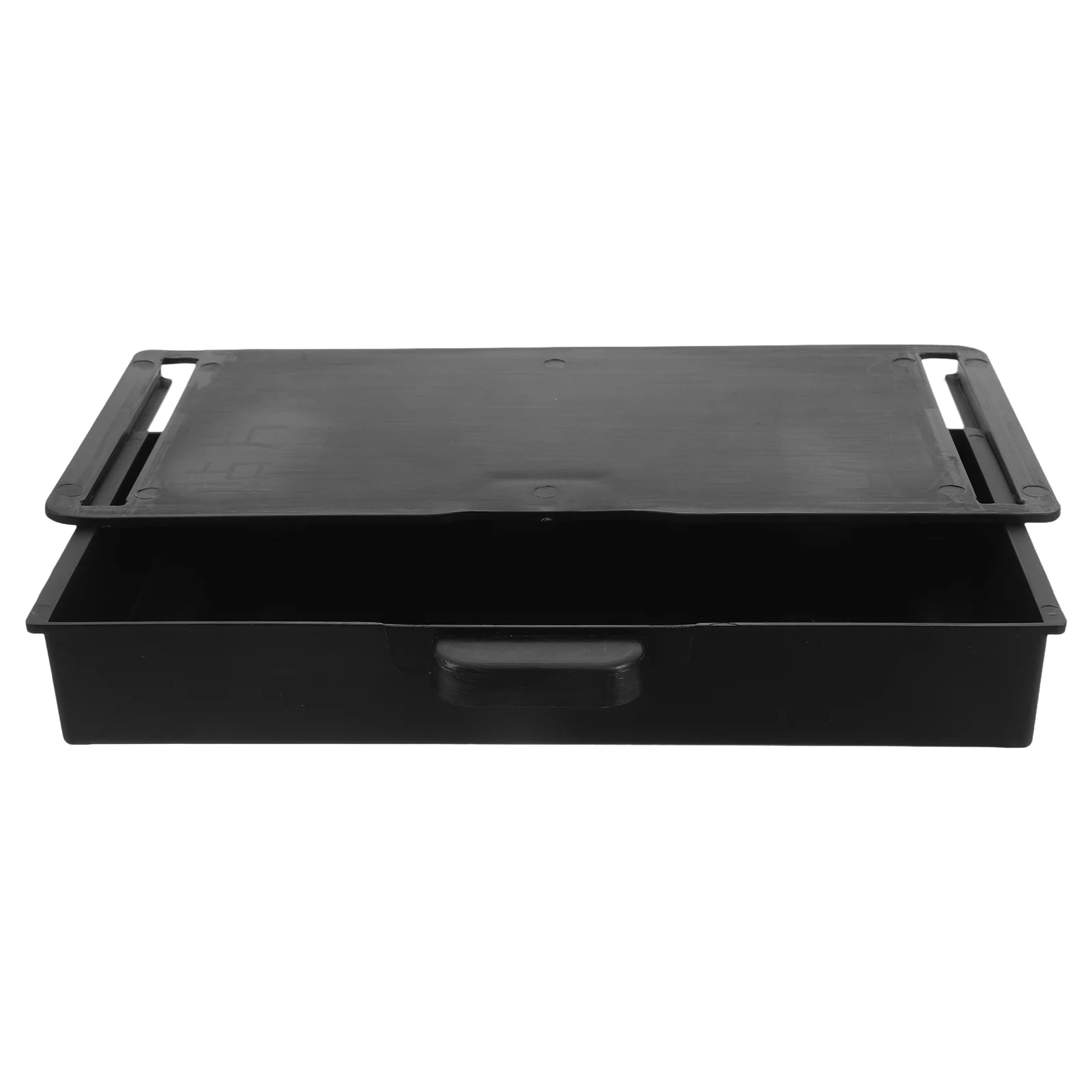 

Adhesive Under Desk Drawer Storage Box No Drilling Stick On Hidden Slide Out Organizer for Home Office Dormitory Use Black Large