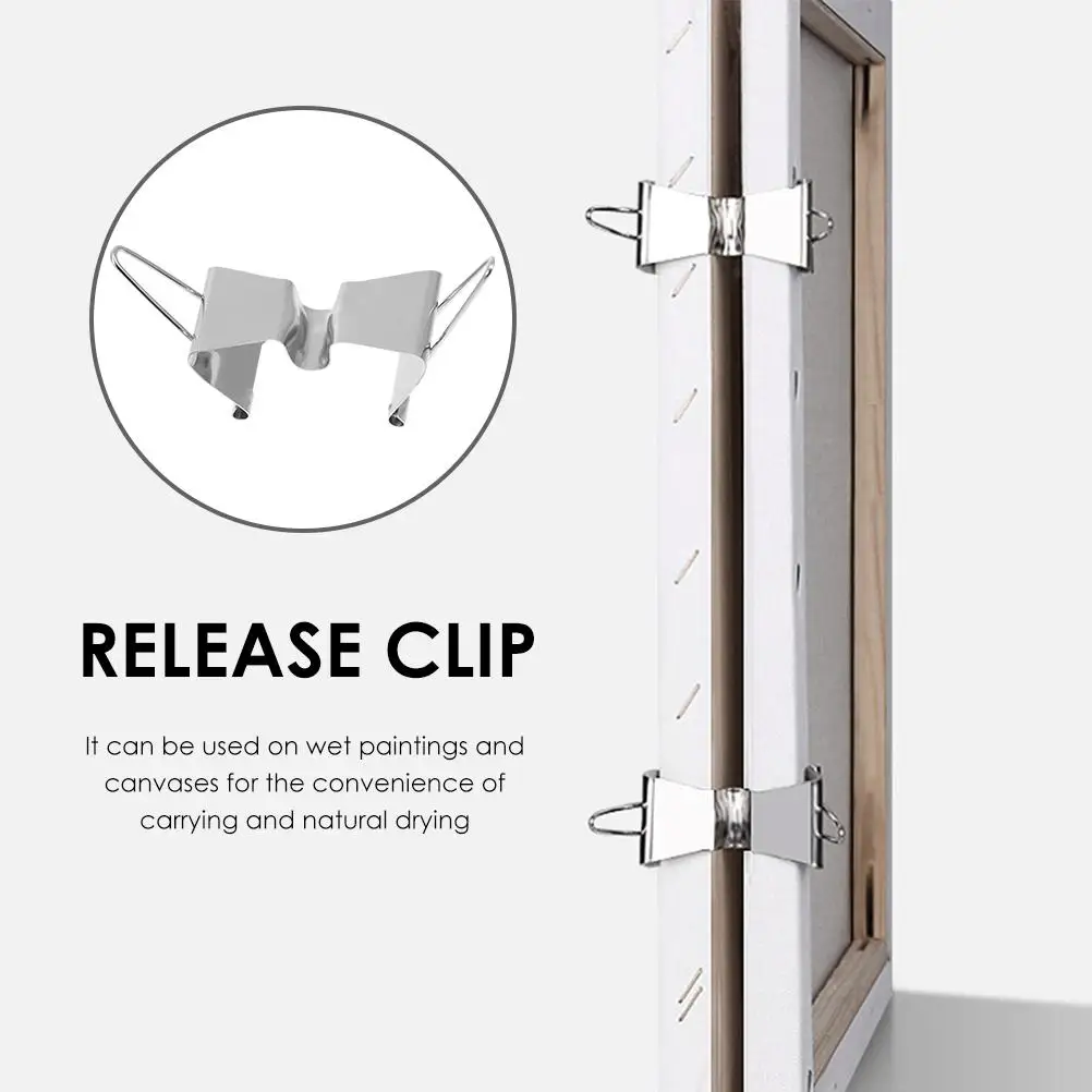 4 Pcs Canvas Clip Oil Painting Clips Picture Frame Stainless Steel Clamp Drawing Board