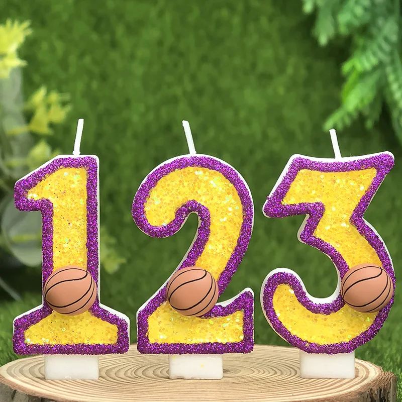 Kuchendekoration, Partyzubehör, Basketball, Geburtstag, digitale Kerzen