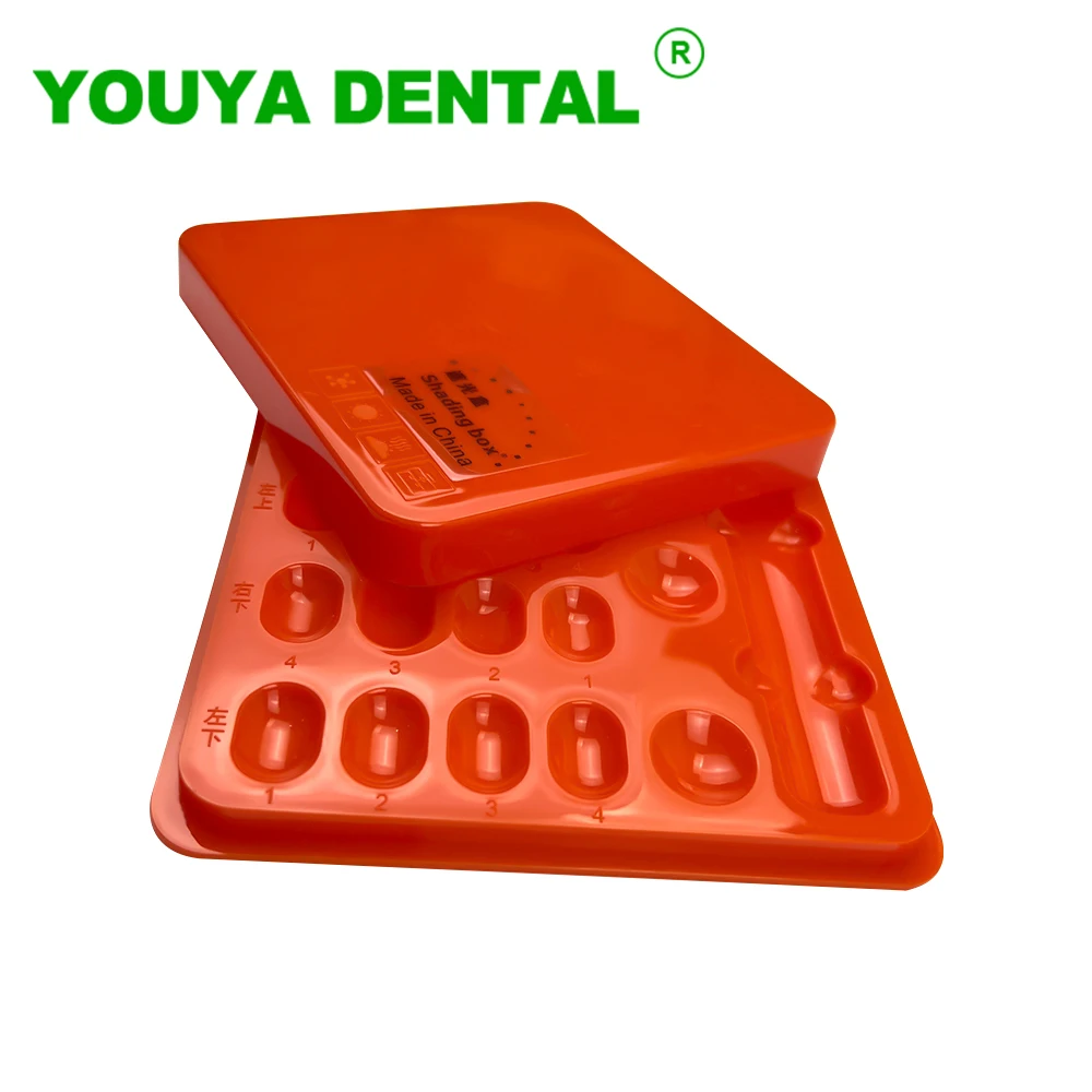 Dental Resin Shading Box 19 Holes Mix Composite Light Hood Resin Shading Protector Container Dentistry Lab Material Supplies