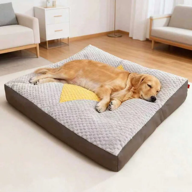 47-Inch Orthopedic Dog Bed, Foldable Pet Lounge Chair With Removable Washable Cover - Polyester Fiber Material