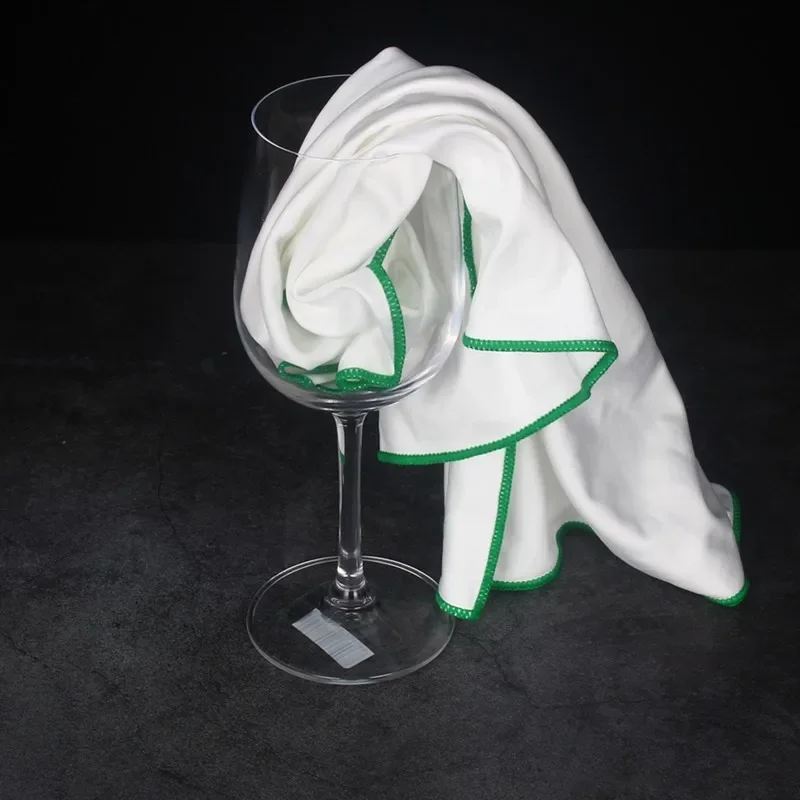 

1Pc 35x50cm Solid Color Kitchen Towel Wine Glass Absorb Water Rags Home Bar Cloth Glossy Window Cleaning Tool