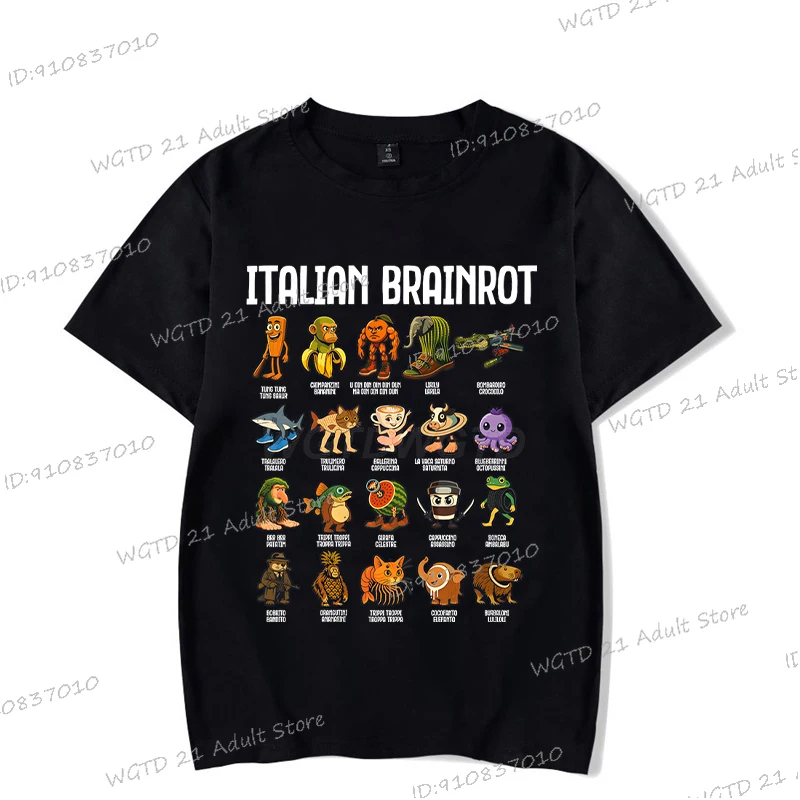 

Vintage Funny Italian Brainrot T Shirt Men Women Tung Tung Tung Sahur Tralalero Tralala Boneca Ambalabu Graphique Hommes Tees
