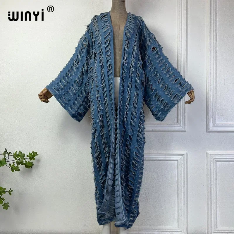 

WINYI summer new kimono africa Bohemia print beach cover up maxi dress cardigans beach wear women 2024 abaya dubai luxury