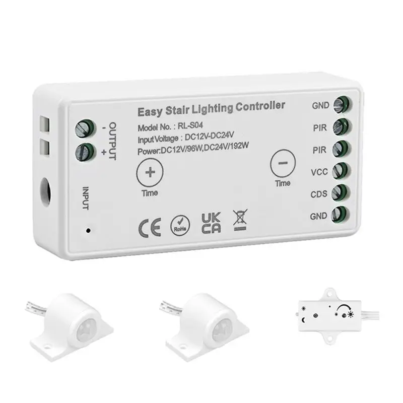 

A01F-Wifi Tuya APP DC 12V 24V 8A Easy LED Stair Lighting Controller PIR Infrared Human Motion Daylight Sensor Switch