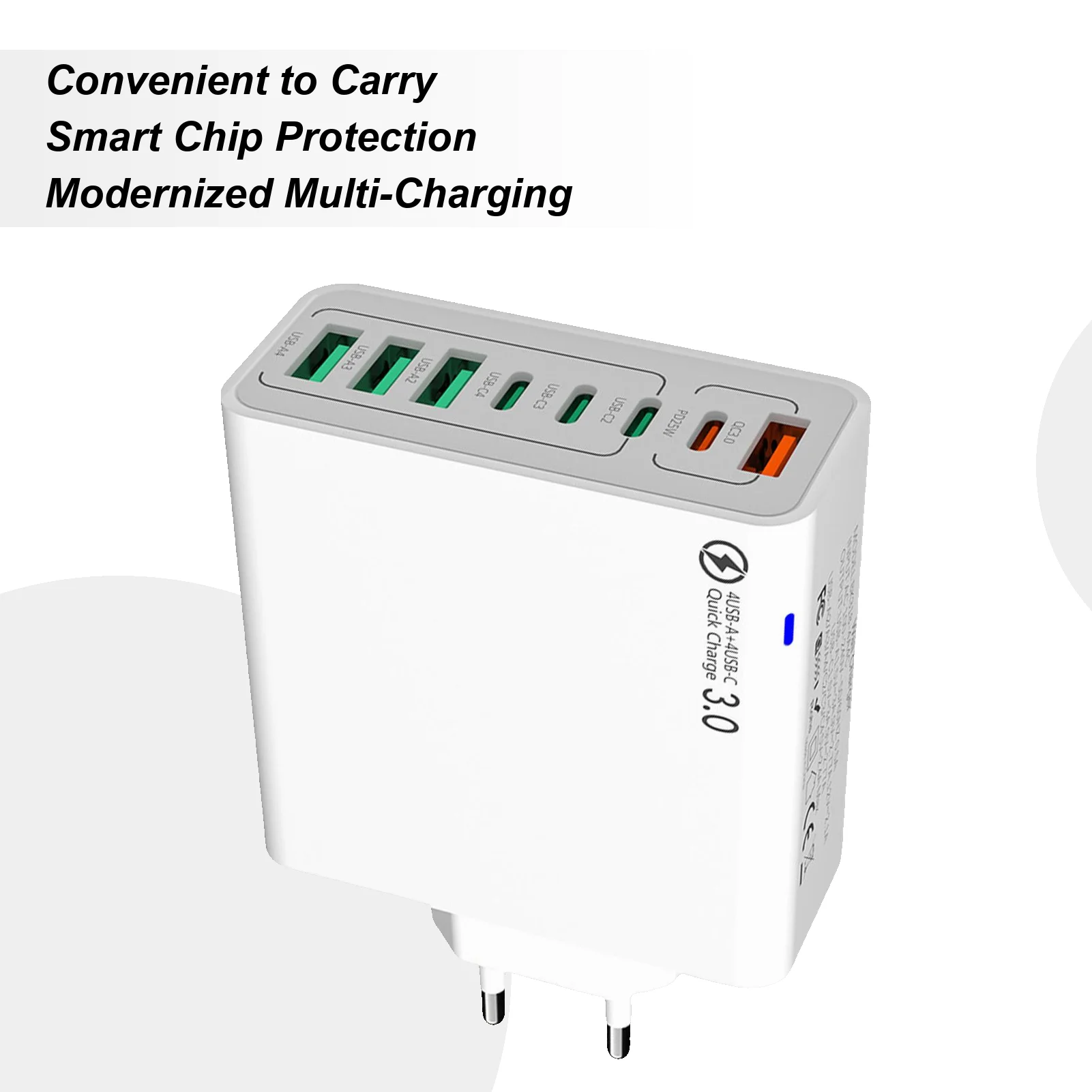 

Fast Charger USB C Laptop Charger Portable 120W Multi-Port Fast Charging Device For Smartwatch Phone Computer Travel