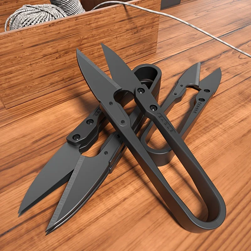 1pc Sewing Scissors, Stainless Steel U-shaped Spring Scissors, Portable Mini Embroidery Clipper, Stitching Snip For DIY
