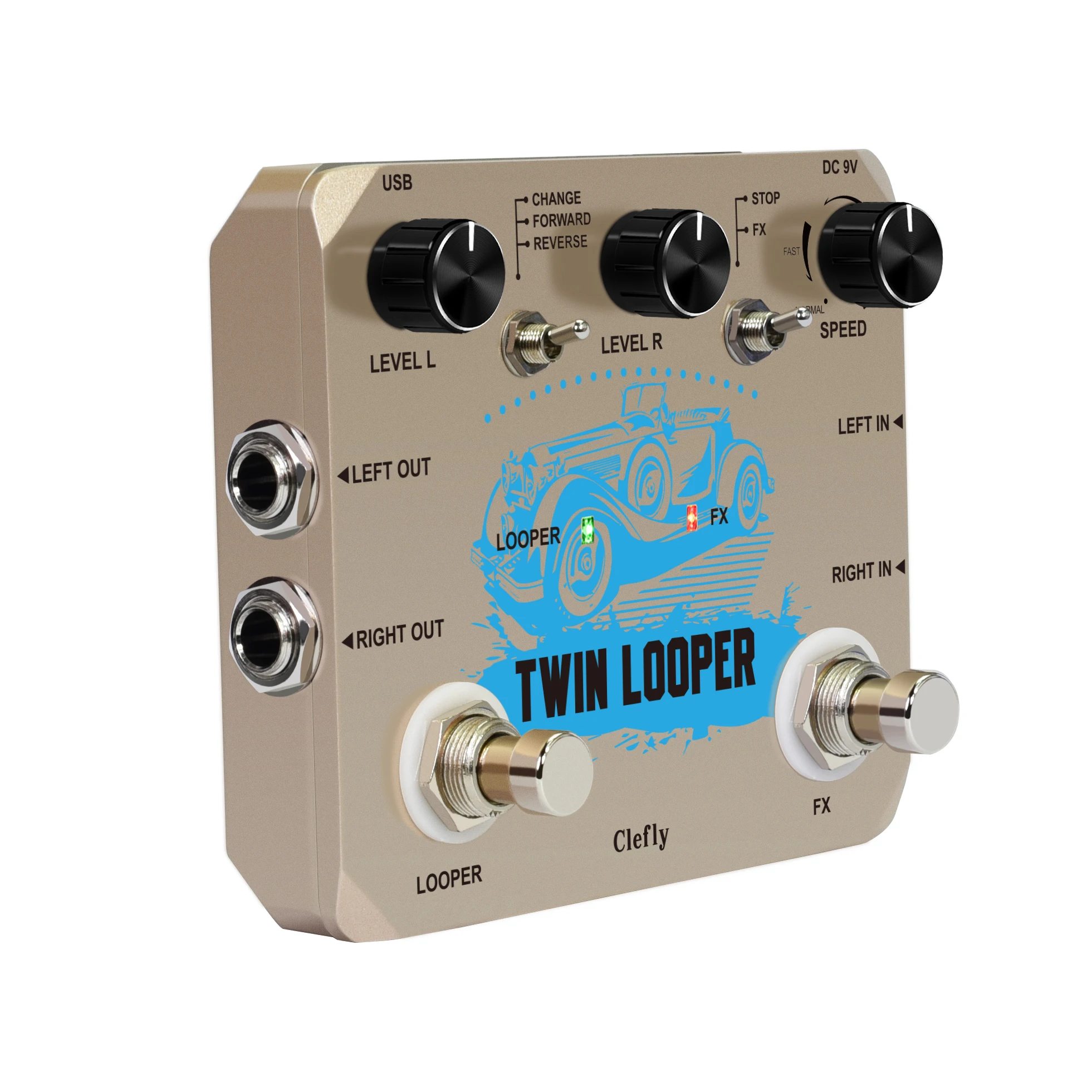 Clefly LTL-02 Twin Looper Pedal Upgrades Looper Pedals For Electric Guitar 10 Min Looping Unlimited Undo/Redo Function 11 Types