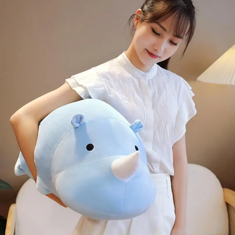 ตุ๊กตาแรดยัดไส้ยืดหยุ่นการ์ตูนตุ๊กตาของเล่นนุ่ม40cm หมอนตกแต่ง boneka mainan จำลองสัตว์เสมือนจริงสำหรับเด็ก