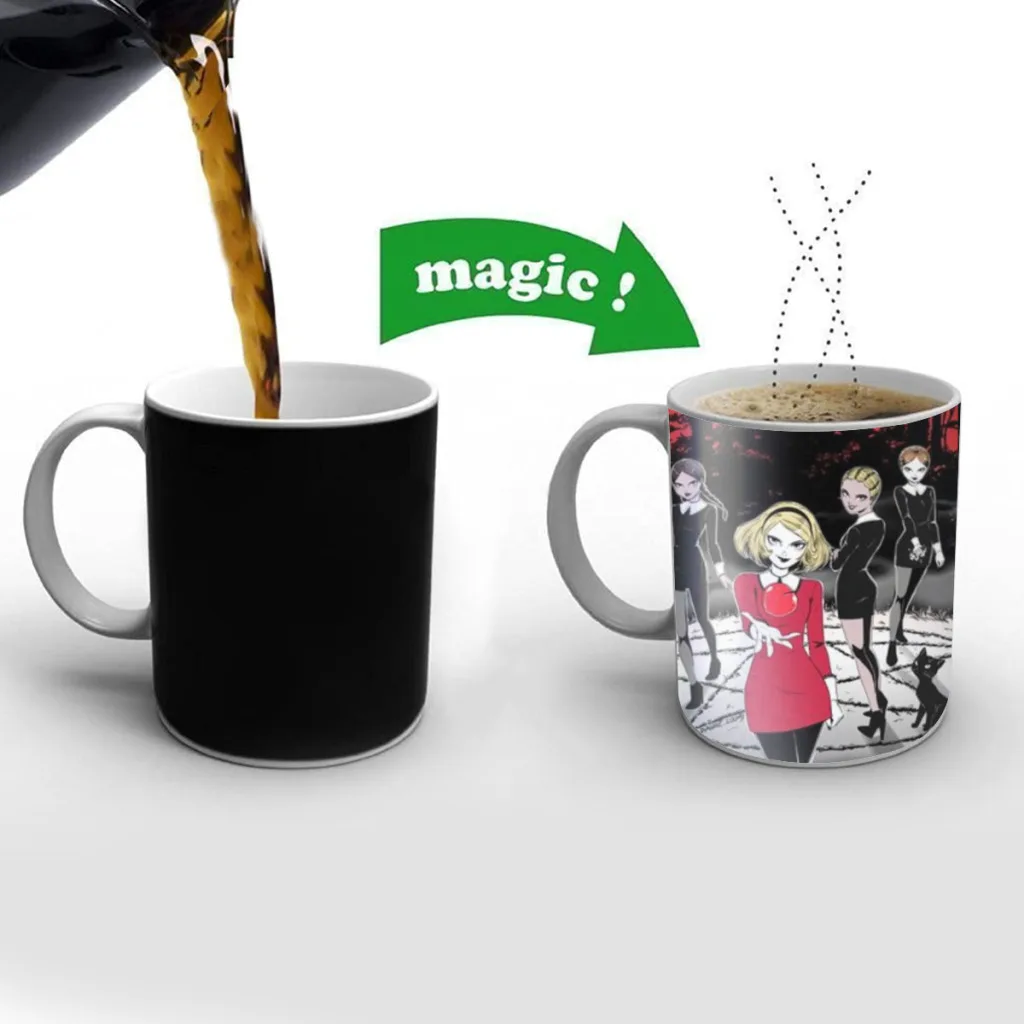 Sabrinas the little witch Spellman New Creative Color Changing Mug Ceramic Coffee Milk Tea Cup Gifts Free shipping