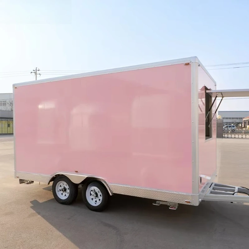 شاحنة بيتزا متنقلة مقطورة طعام بيتزا قهوة فان هوت دوج عربة شواء شاحنة طعام فان بيتزا مقطورة مطبخ شاحنة طعام آيس كريم جديدة