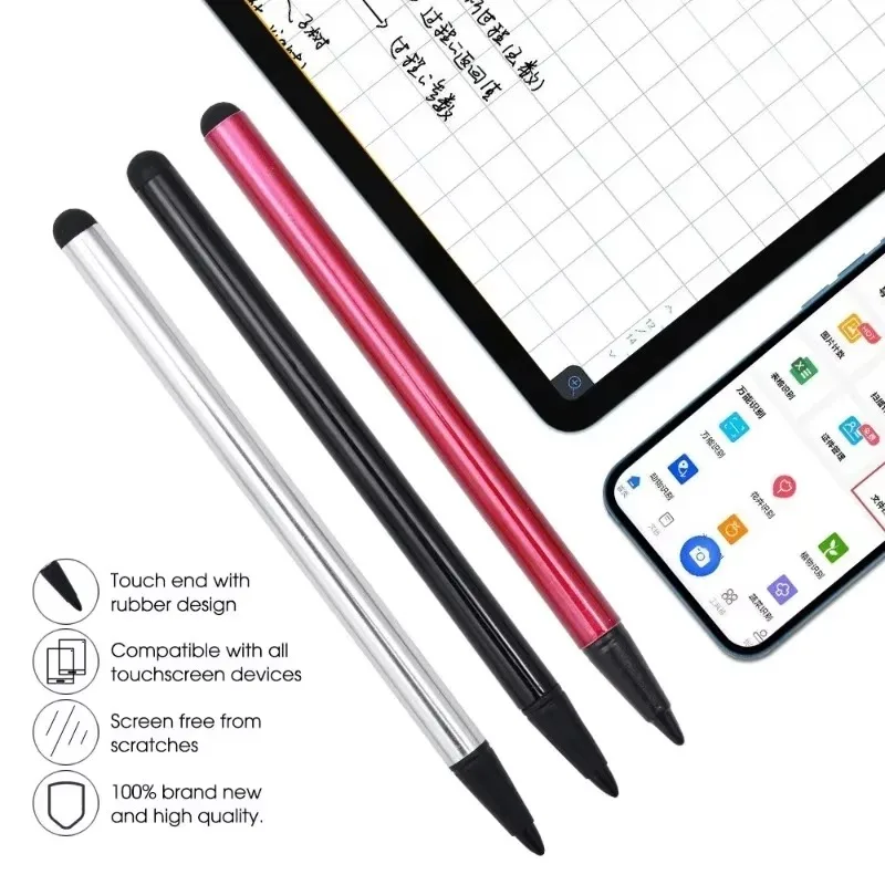 1-3Pcs Smart Phone Tablet Touchscreen Stylus Pens Universal Capacitive/Resistive Stylus Pen for iPhone iPad Samsung Rubber Pen