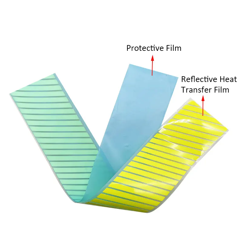 VOOFENG Segmented Fluo.Yellow Reflective Heat Transfer Film Flame Retardant Sticker Iron on Firefighter Clothes T-Shirts