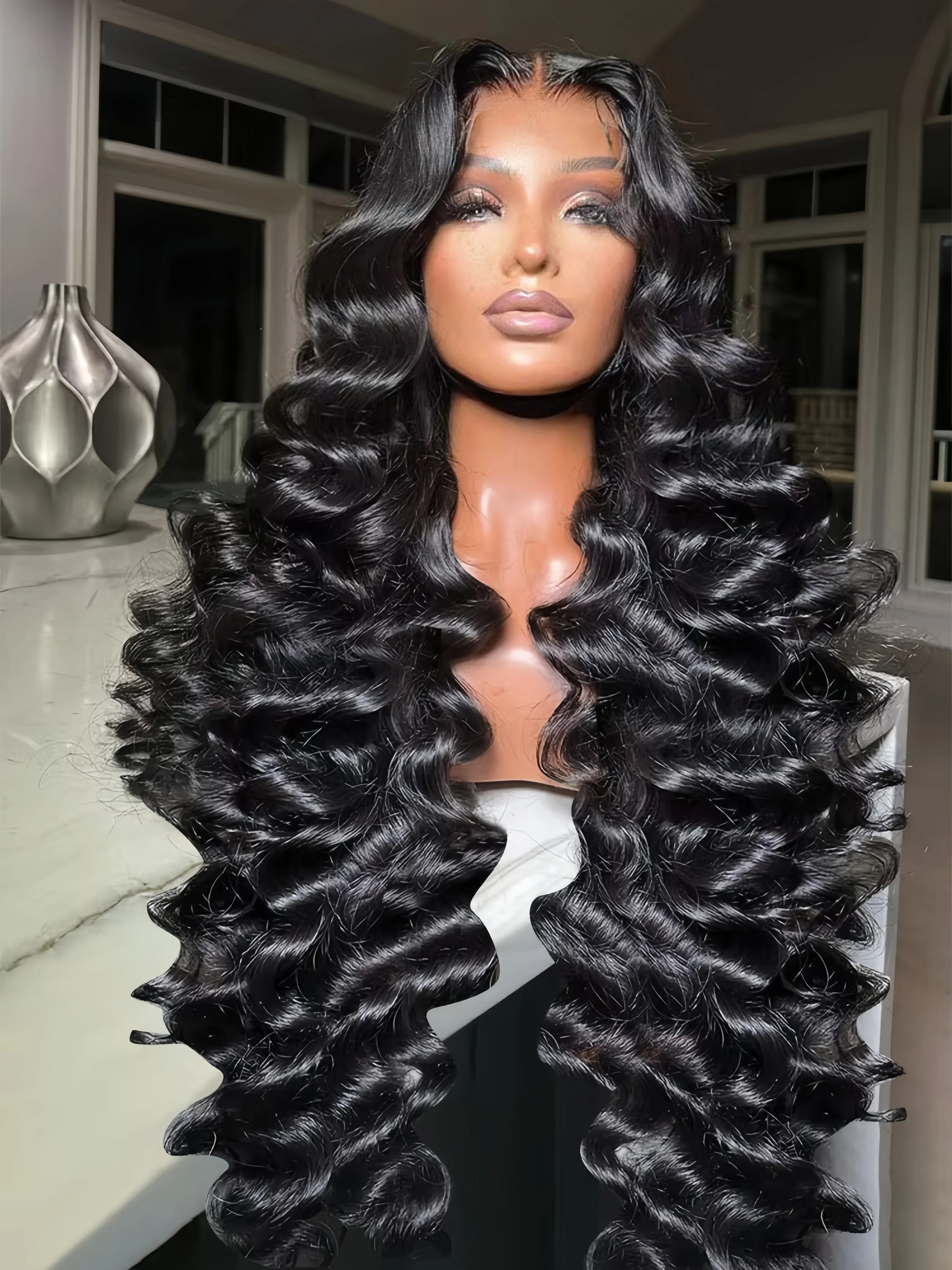 

30 36 Inch 13x6 Loose Deep Wave Lace Front Wigs Human Hair Transparent Lace Front Wigs Deep Wave Lace Frontal Wigs Pre Plucked