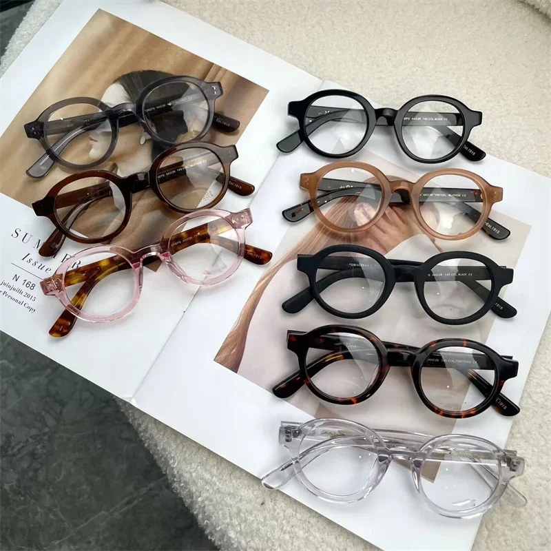 Brand Designer Johnny Depp Original GREPS Glasses Frame Men Acetate Clear Lens Retro Round Eyeglasses Women Eyewear