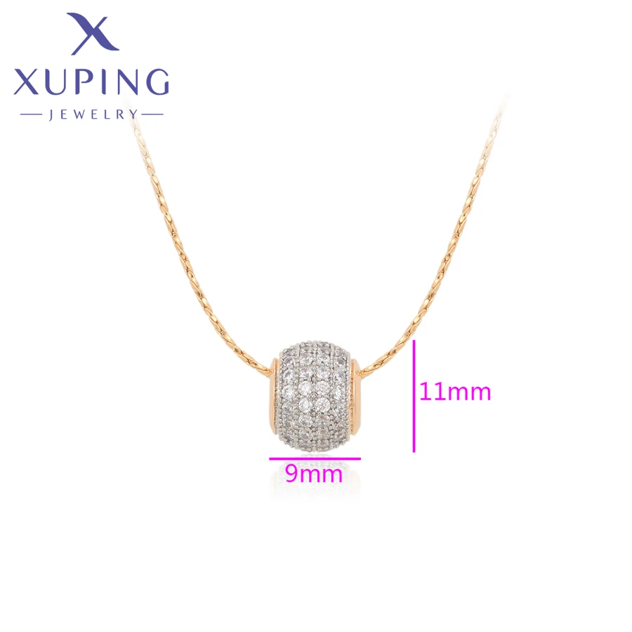 Xuping Jewelry New Arrival Small Hollow Pendant with Random Chain Necklace Gold Color Jewellery Women Exquisite Gift X001325634