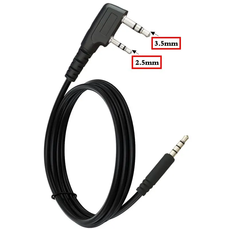 Interphone Headphone Conversion Cable Universal 2P K-Head to 3.5mm Male Single Pin Plug Speaker Amplifier Audio Connection Cable