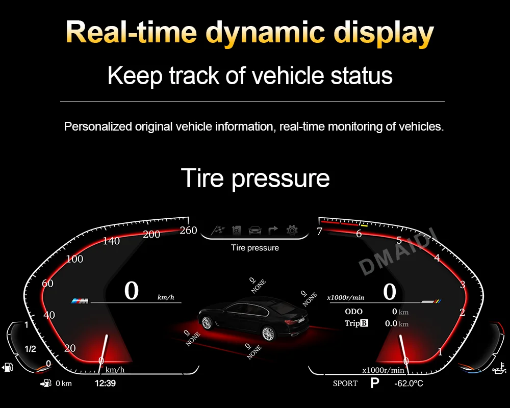 

12.3 Inch Digital Dashboard Car LCD Speedometer Virtual Cluster Panel For BMW X5 E70 X6 E71 F15 F16 2007-2017